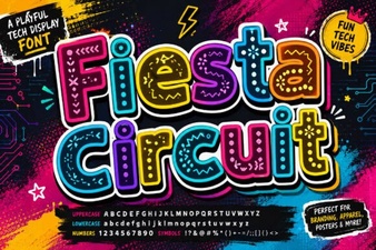 Fiesta Circuit: a Creative Display Font for Designs